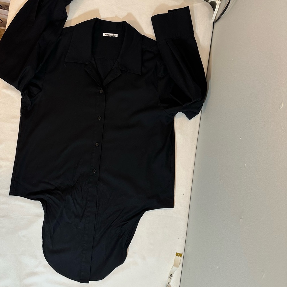 Reformation Hansen Tie Front Button-Up Women’s Shirt Size M. - Picture 5 of 11